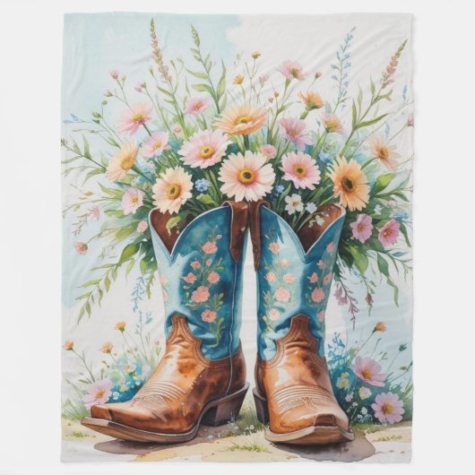 Cowgirl Bouquet Fleece Blanket | Western Zuhause (Vorderseite)