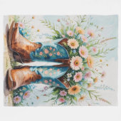 Cowgirl Bouquet Fleece Blanket | Western Zuhause (Vorderseite (Horizontal))