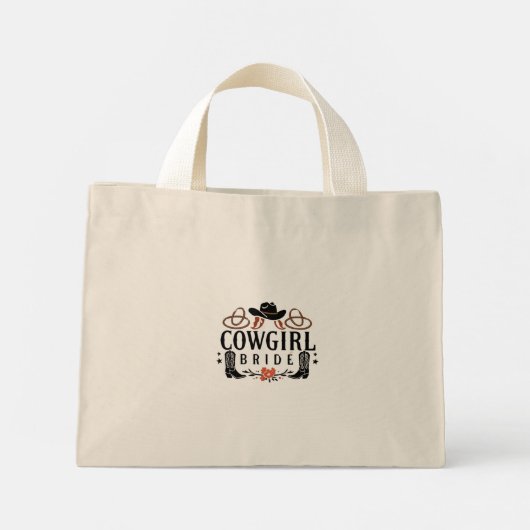 Cowgirl Bride Mini Stoffbeutel (Rückseite)