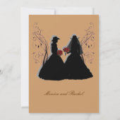 Cowgirl Brides Custom Lesbian Wedding Einladungen (Rückseite)