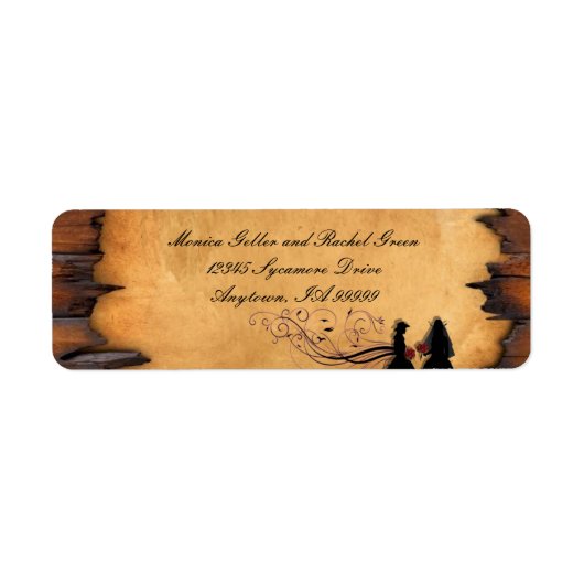 Cowgirl Brides Custom Wedding Rücksendeadresse (Vorne)