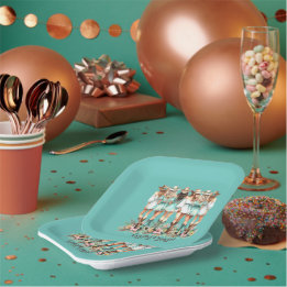 Cowgirl Bridesmaids an der Küste, 7 Zoll, Platz Pappteller