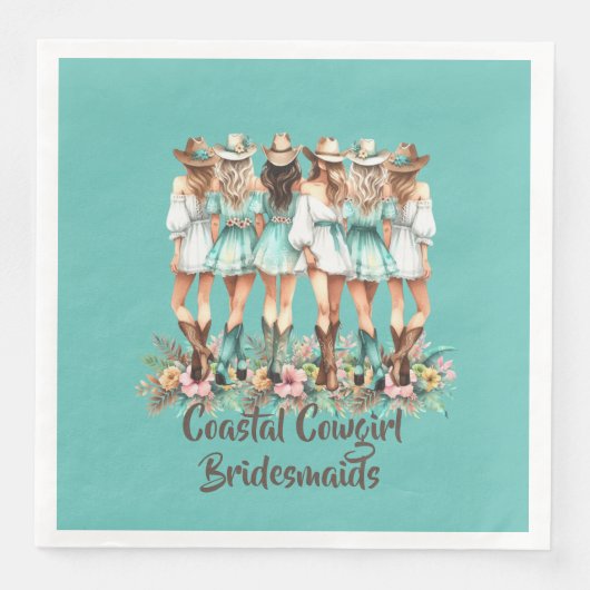 Cowgirl Bridesmaids Serviette (Vorderseite)