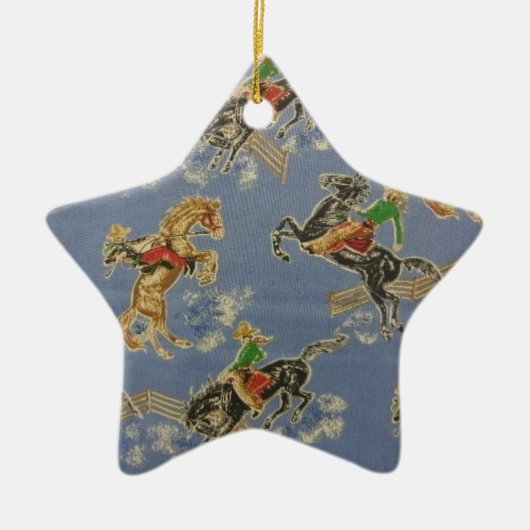 Cowgirl Bronc Rider Keramik Ornament (Vorne)