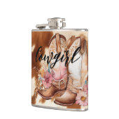 Cowgirl Brown Cowhide Western Cowboy Boots Flachmann (Links)