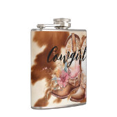 Cowgirl Brown Cowhide Western Cowboy Boots Flachmann (Rechts)