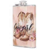 Cowgirl Brown Cowhide Western Cowboy Boots Flachmann (Links)