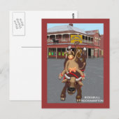 Cowgirl Bullrider Postkarte (Vorne/Hinten)
