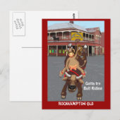 Cowgirl Bullrider Postkarte (Vorne/Hinten)