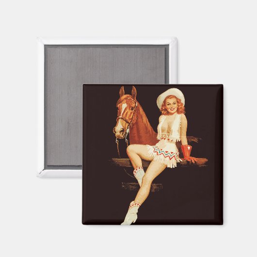 Cowgirl-Button Magnet (Vorderseite/Rückseite)