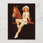 Cowgirl-Button Postkarte (Vorderseite)