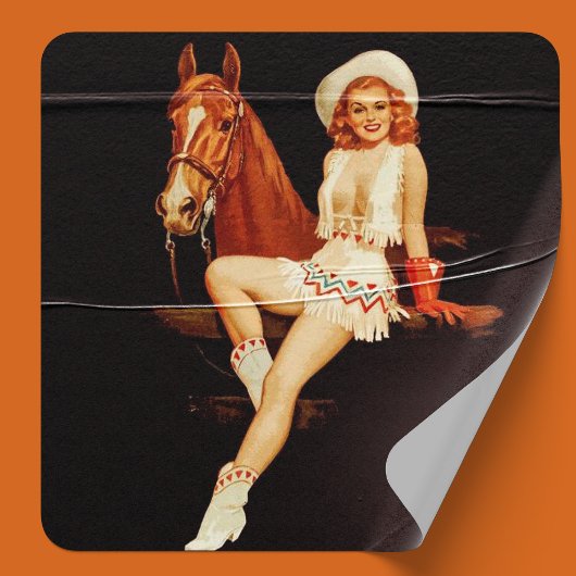 Cowgirl-Button Runder Aufkleber