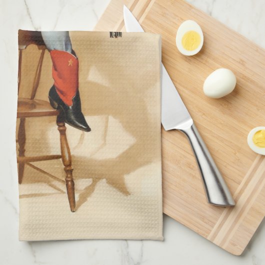 Cowgirl Button-up Girl Geschirrtuch (Viertel Falte)