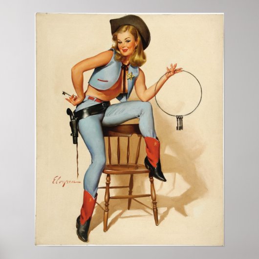 Cowgirl Button-up Girl Poster (Vorne)