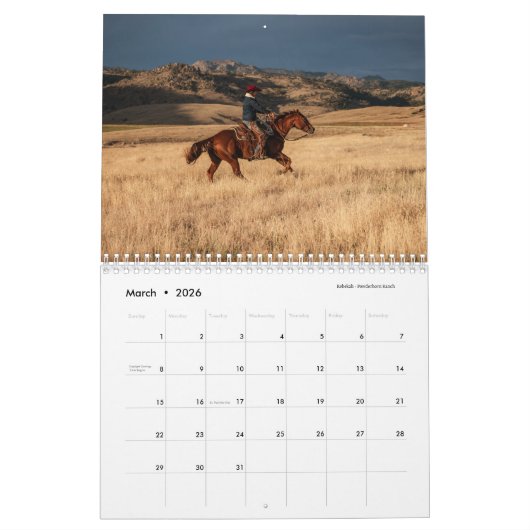 Cowgirl calendar kalender (Mär 2026)