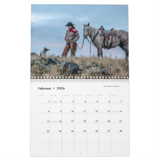 Cowgirl calendar kalender (Feb 2026)