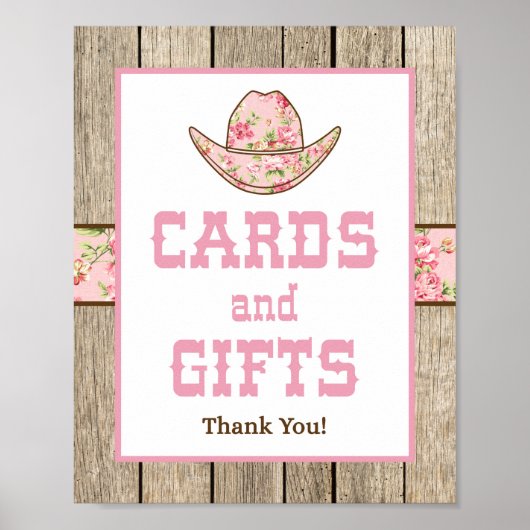 Cowgirl Cards & Geschenke Western Party Unterschri Poster (Vorne)