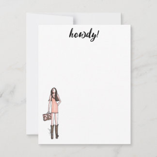 Cowgirl-Cards zur Illustration Mitteilungskarte