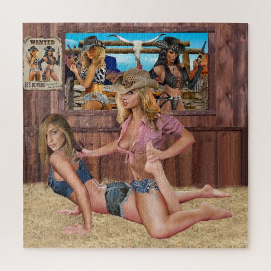 COWGIRL CATFIGHT WRESTLING #2 PUZZLE (Vertikal)