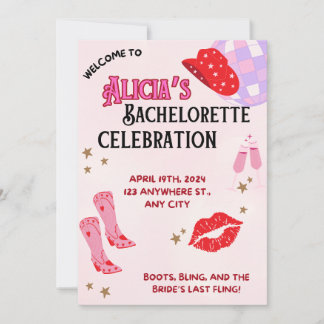 Cowgirl Chic Bachelorette Invitation Einladung