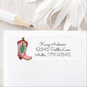 Cowgirl Christmas Boot Return Address Label (Insitu)