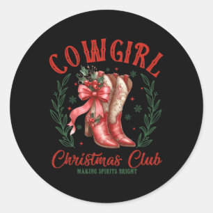 Cowgirl Christmas Club Making Spirituosen Bright C Runder Aufkleber