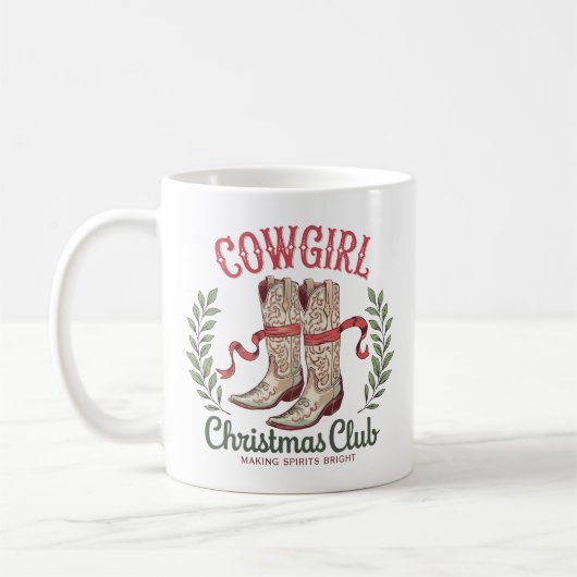 Cowgirl Christmas Club Western Cowboy Boots Kaffeetasse (Links)