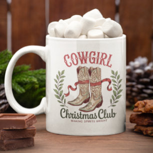 Cowgirl Christmas Club Western Cowboy Boots Kaffeetasse