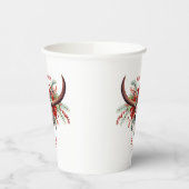 Cowgirl Christmas Floral Bull Sugar Skull Pappbecher (Links)