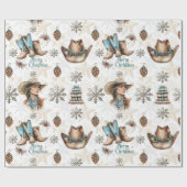 Cowgirl Christmas Geschenkpapier (Flach)