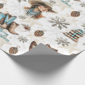 Cowgirl Christmas Geschenkpapier (Ecke)