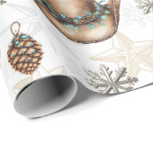 Cowgirl Christmas Geschenkpapier (Rolleneckpunkt)