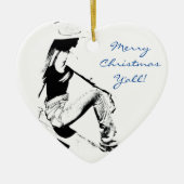 Cowgirl Christmas Keramik Ornament (Vorne)