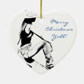 Cowgirl Christmas Keramik Ornament (Hinten)