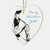 Cowgirl Christmas Keramik Ornament (Links)