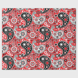 Cowgirl Christmas Red Paisley Country Western Geschenkpapier