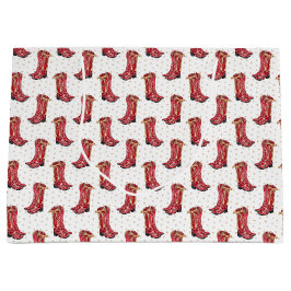 Cowgirl Christmas Watercolor Große Geschenktüte