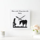 Cowgirl clock quadratische wanduhr (Zuhause)