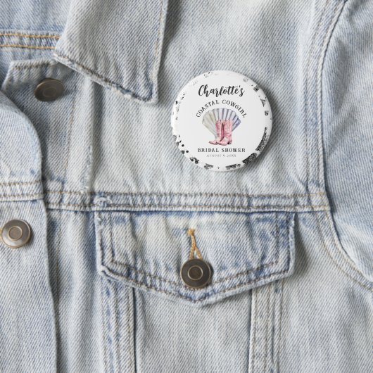 Cowgirl Coastal Elegantes Brautparty Button (Beispiel)