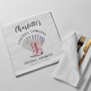 Cowgirl Coastal Elegantes Brautparty Serviette