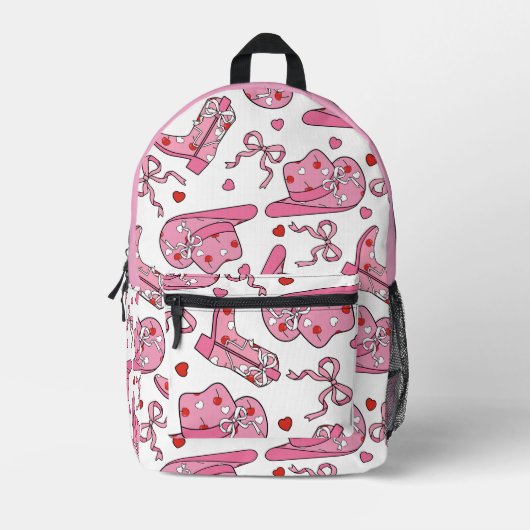 Cowgirl Coquette Pink Bedruckter Rucksack (Vorderseite)