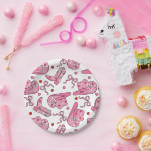 Cowgirl Coquette Pink Pappteller