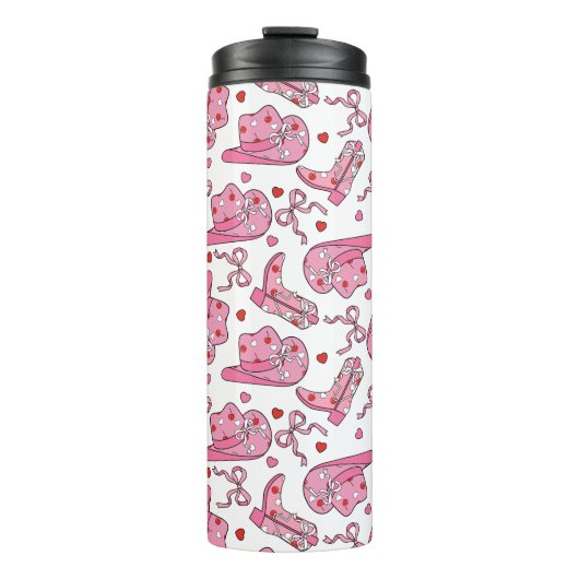 Cowgirl Coquette Pink Thermosbecher (Vorderseite)
