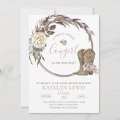 Cowgirl Country Baby Dusche Einladung (Vorderseite)