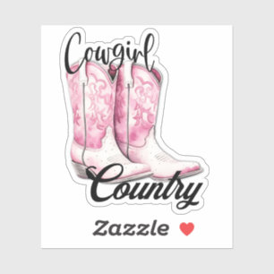 Cowgirl Country Custom Cut Vinyl Sticker