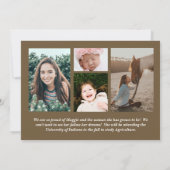 Cowgirl Country Foto Abschluss Ankündigung (Rückseite)