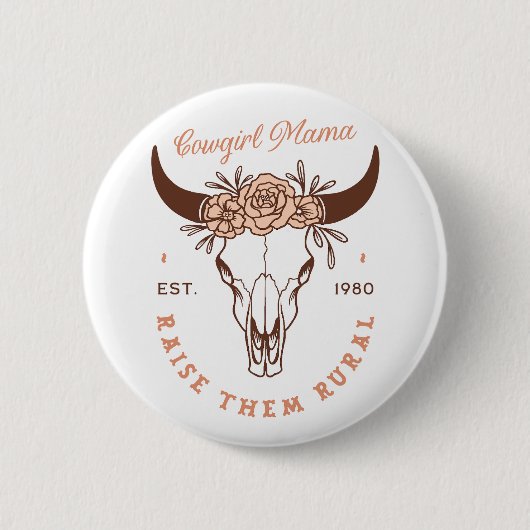 Cowgirl Country Mama Haustiere Bauernleben ästheti Button (Vorderseite)