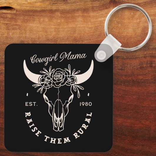 Cowgirl Country Mama Western ästhetische lustige Z Schlüsselanhänger (Rückseite)