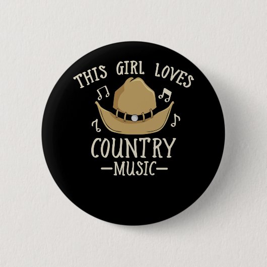Cowgirl Country Music Lover Western Dance Button (Vorderseite)