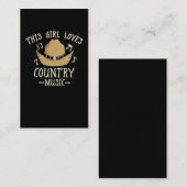 Cowgirl Country Music Lover Western Dance Visitenkarte (Vorne/Hinten)